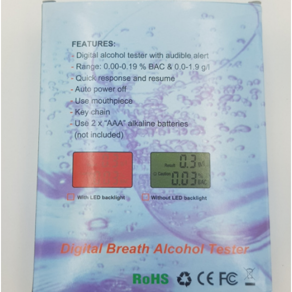 Digital breath Alcohol Test Персональный Алкотестер (OS100572) - изображение 5