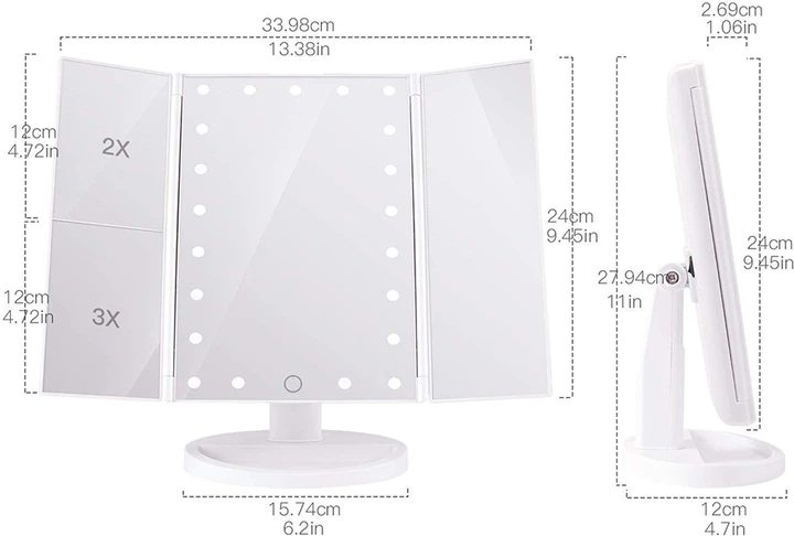 Зеркало для макияжа с LED подсветкой Protech Beauty LED Black (PP-1241) - изображение 8