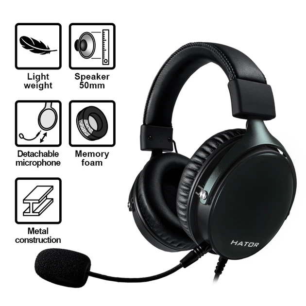 Навушники Hator Hyperpunk HTA-821 Gunmetal/Black - Фото 2 Навушники Hator Hyperpunk HTA-821 Gunmetal/Black - зображення 2