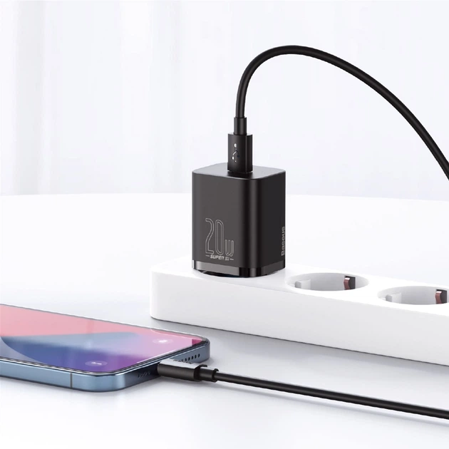 Ładowarka sieciowa Baseus Super Silicone PD Charger 20W (1Type-C) Czarna (CCSUP-B01) - obraz 7