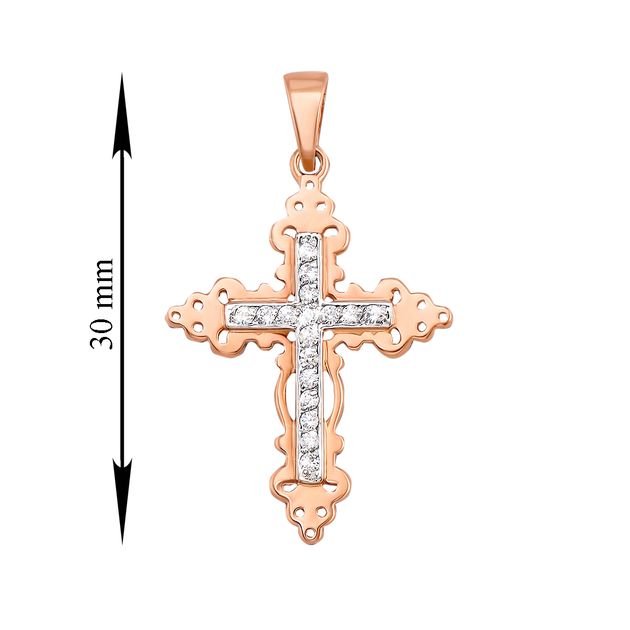 Крест золотой с фианитами