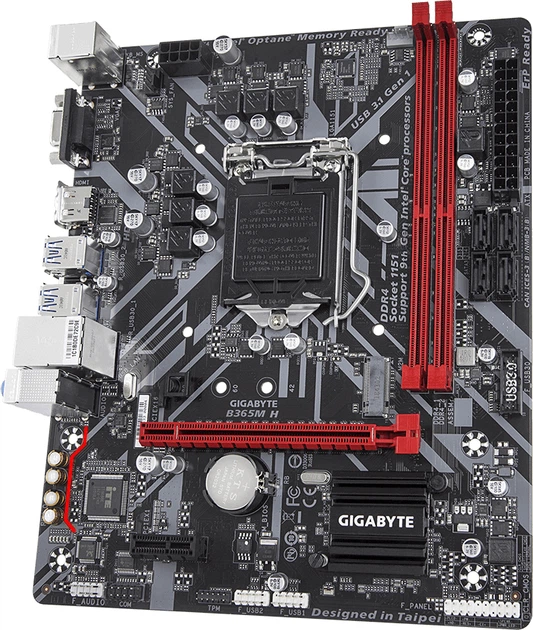 Материнская плата Gigabyte B365M H (s1151, Intel B365, PCI-Ex16) - Фото 3 Материнская плата Gigabyte B365M H (s1151, Intel B365, PCI-Ex16) - изображение 3