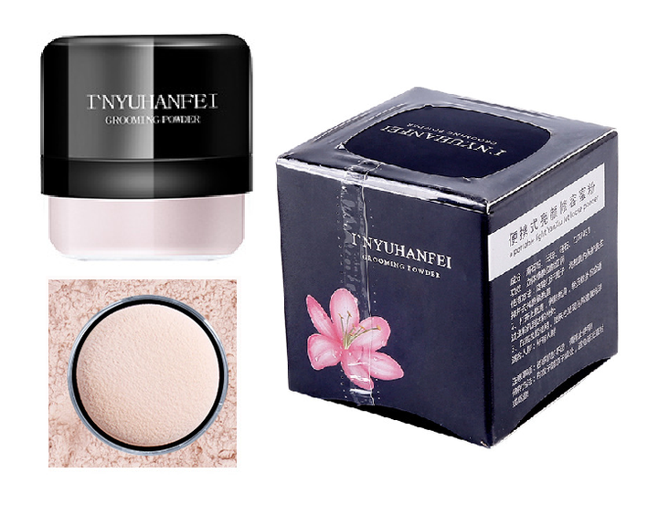 Рассыпчатые румяна- хайлайтеры с пуховкой Inyuhanfei crooming powder 4 г № 01 - изображение 2