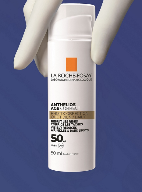 Антивіковий сонцезахисний засіб для чутливої шкіри обличчя La Roche-Posay Anthelios Age Correct проти зморшок і пігментації SPF50 50 мл (3337875761031) - зображення 7