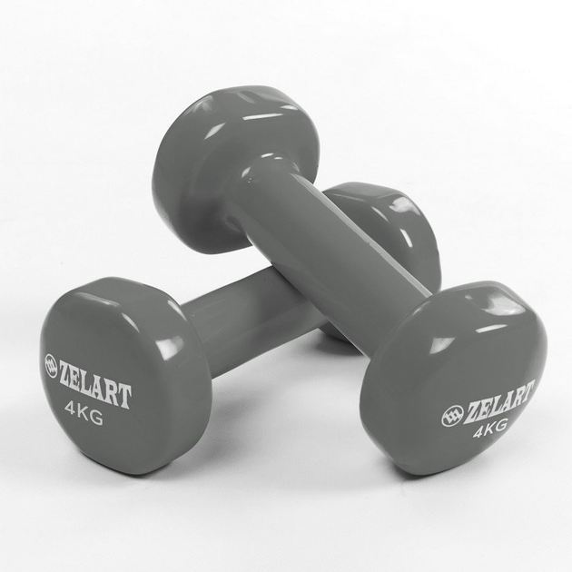 Гантели для фитнеса с виниловым покрытием Zelart Beauty (2x4кг) TA-5225 ...