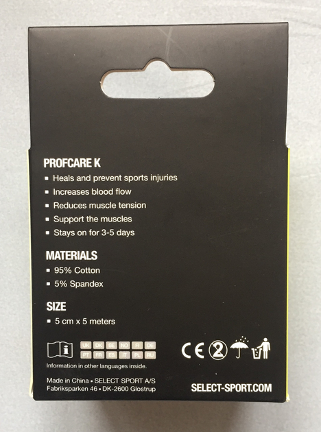 Кинезио тейп Select Sporttape Profcare K 5 метров Черный - изображение 2