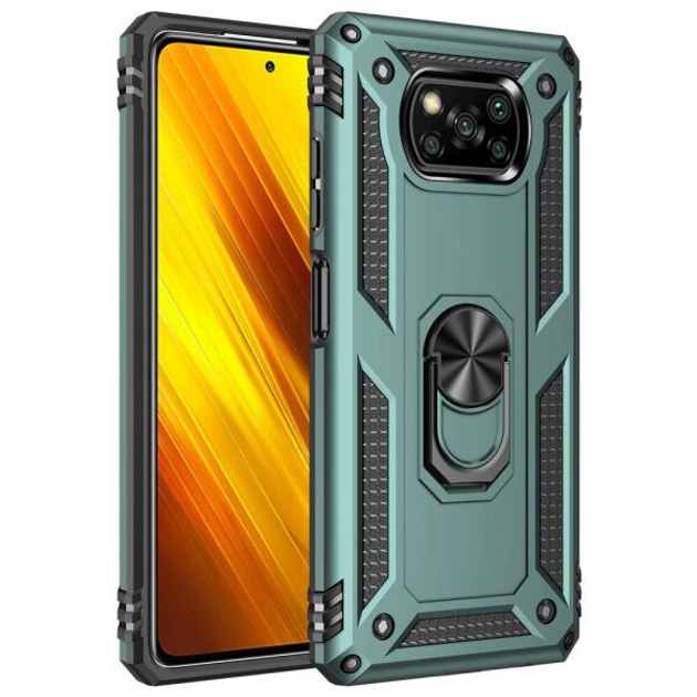 Защитный чехол Deexe Armor Case для Xiaomi Poco X3 Poco X3 Pro Green фото отзывы 7699