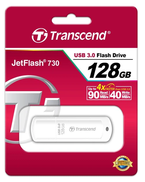 USB накопитель Transcend 128GB USB 3.1 JetFlash 730 White (TS128GJF730) - Фото 3 USB накопитель Transcend 128GB USB 3.1 JetFlash 730 White (TS128GJF730) - изображение 3