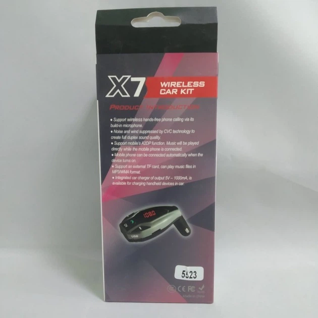Автомобильный FM трансмиттер модулятор HZ X7 Bluetooth MP3, чёрный, поддержка microSD/TF, AUX (3.5 мм), USB - Фото 2 Автомобильный FM трансмиттер модулятор HZ X7 Bluetooth MP3, чёрный, поддержка microSD/TF, AUX (3.5 мм), USB - изображение 2