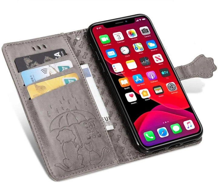 Чохол Embossed Cat and Dog для Xiaomi Redmi Note 8 Pro книжка шкіра PU Gray - Фото 9 Чохол Embossed Cat and Dog для Xiaomi Redmi Note 8 Pro книжка шкіра PU Gray - зображення 9