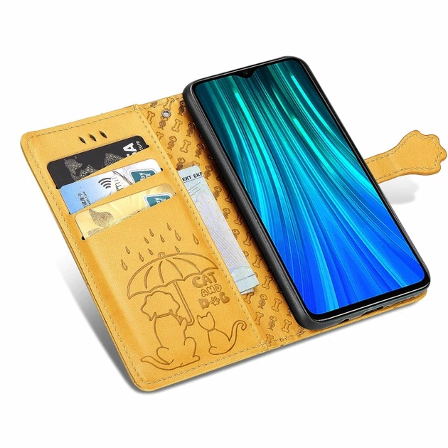 Чохол Embossed Cat and Dog для Xiaomi Redmi Note 8 Pro книжка шкіра PU Yellow - зображення 7