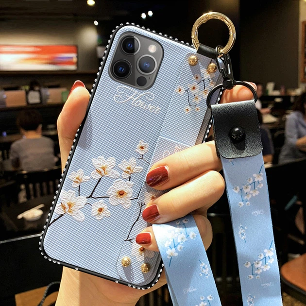 Чехол Lanyard для Iphone 12 Pro бампер с ремешком Blue - Фото 1 Чехол Lanyard для Iphone 12 Pro бампер с ремешком Blue - изображение 1