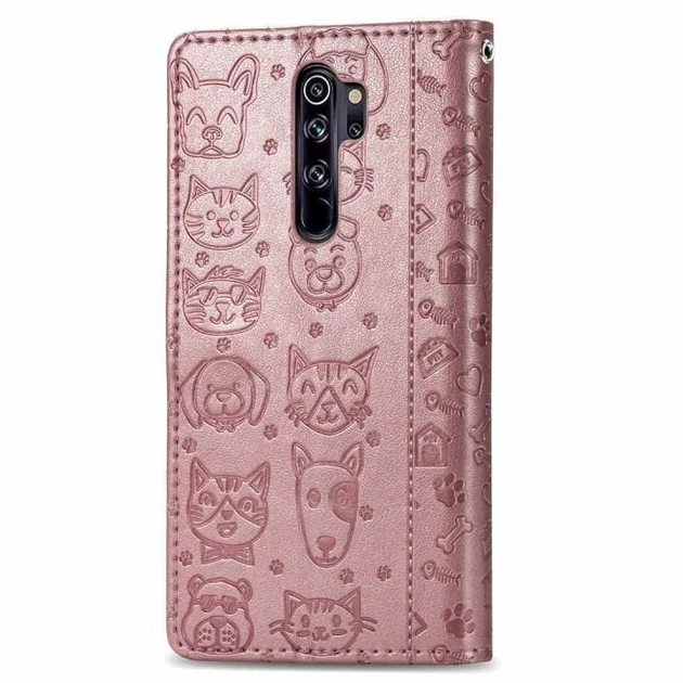 Чехол Embossed Cat and Dog для Xiaomi Redmi Note 8 Pro книжка кожа PU Rose-Gold - изображение 3