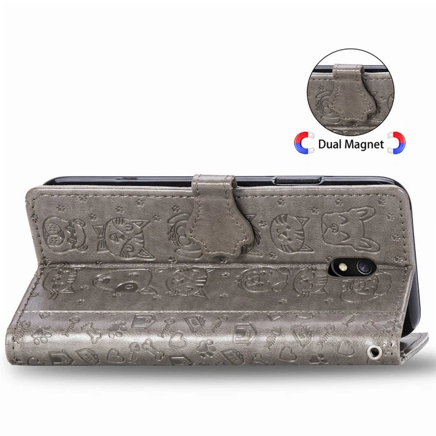 Чехол Embossed Cat and Dog для Xiaomi Redmi 8A книжка кожа PU Gray - Фото 5 Чехол Embossed Cat and Dog для Xiaomi Redmi 8A книжка кожа PU Gray - изображение 5