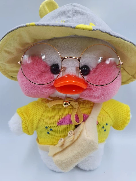 Мягкая игрушка уточка "Cafe-mimi duck" в желтой шляпе, 30см. - изображение 5