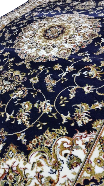 Классический ковер из полиэстера SILK STAR 1.5х2.3 м. Овал NAVY 1858С - изображение 2