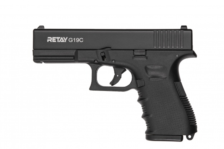 Пістолет стартовий Retay G 19C, 9мм. , 14-зарядний чорний (1195.04.20) - зображення 1