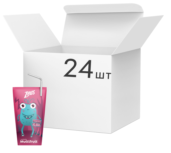 Упаковка напою Zeus Multifruit Мультифруктова 200 мл х 24 шт (8586009850133) - зображення 1