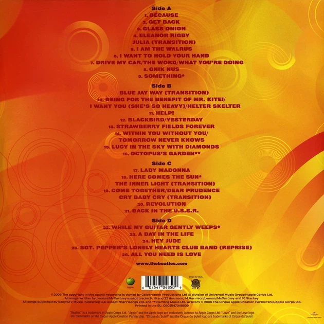 Виниловая пластинка The Beatles - Love (2-LP, 26pg. booklet) - изображение 2