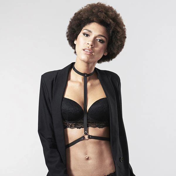Портупея Bijoux Indiscrets MAZE - I Harness Black, экокожа, очень стильная - изображение 7