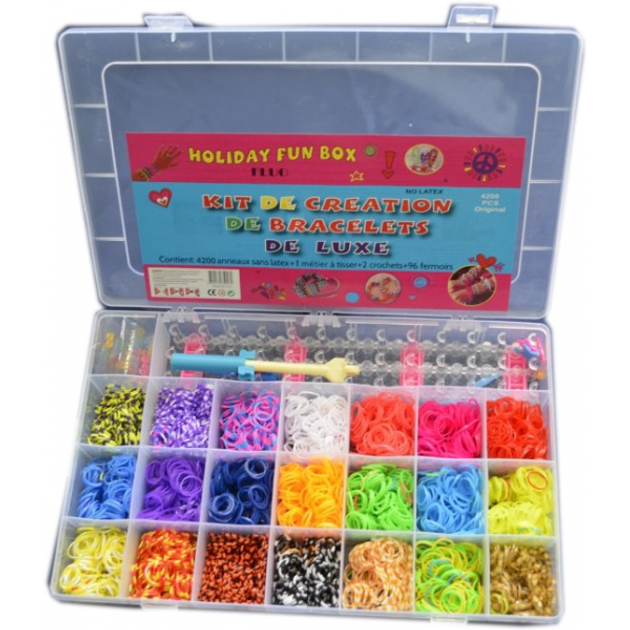 Набор резинок для плетения браслетов 22 цвета + станок и приборы