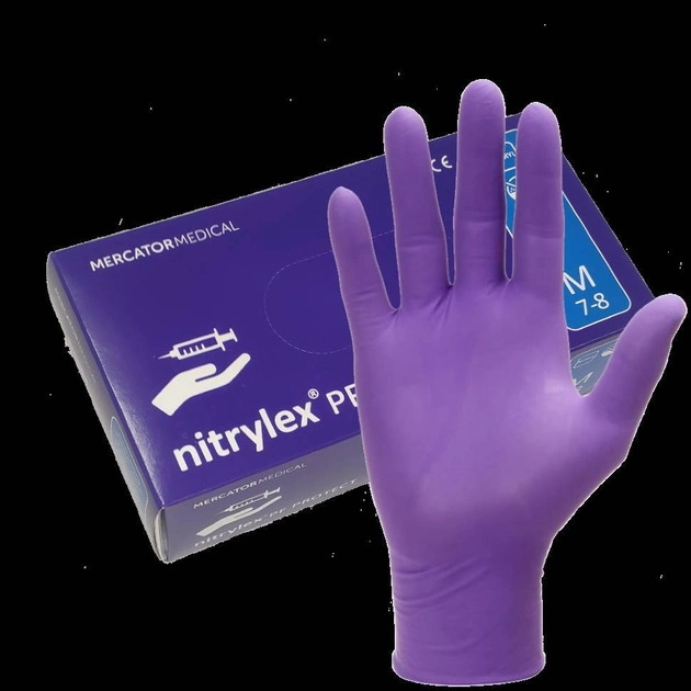 Перчатки нитриловые Care 365 Premium М неопудренные 100 штук Сиреневые (365сирень) - изображение 1