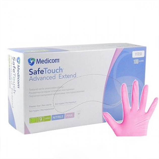 Перчатки нитриловые Medicom текстурированные M 100 шт/уп Розовые (MedicomрозовыеM) - изображение 1