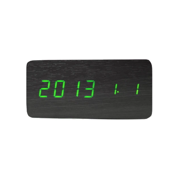 Електронні настільні годинники LED WOODEN CLOCK VST 862 прямокутні під дерево Чорні, Зелена підсвітка (VST862BG) - Фото 2 Електронні настільні годинники LED WOODEN CLOCK VST 862 прямокутні під дерево Чорні, Зелена підсвітка (VST862BG) - зображення 2