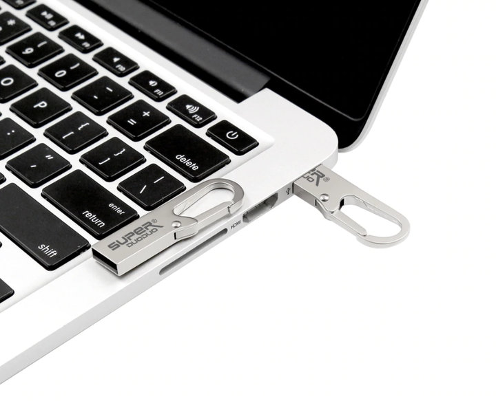 USB Флешка для компьютера 64ГБ Super DuoDuo 64gb металлическая флешка с карабином Серебристый - изображение 7