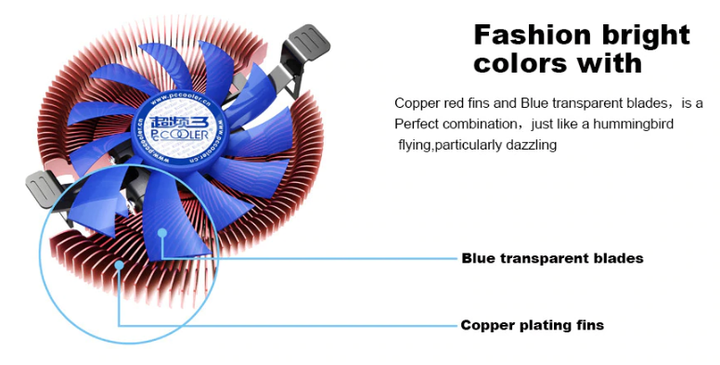 Кулер процессорный Pccooler E86 для Intel LGA775/1155/1156 и AMD AM2, 3-pin, RPM 2700±10 - Фото 3 Кулер процессорный Pccooler E86 для Intel LGA775/1155/1156 и AMD AM2, 3-pin, RPM 2700±10 - изображение 3