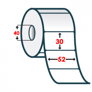 Термоэтикетка PRINTSCAN 52/30мм термотоп 1000 этикеток прямоугольная 1 рулон белая (00124) - изображение 2
