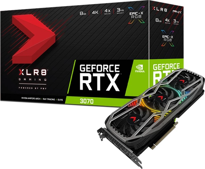 Видеокарта PNY PCI-Ex GeForce RTX 3070 XLR8 Gaming REVEL EPIC-X 8GB GDDR6 (256bit) (1725/14000) (HDMI, 3 x DisplayPort) (VCG30708TFXPPB) - изображение 7