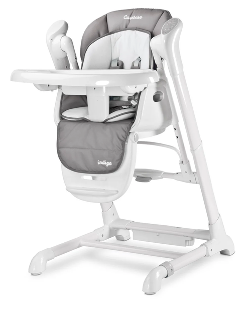 Стульчик для кормления + качели 2 в 1 Caretero Indigo Grey с регулировкой по высоте 6 позиций + таймер и дуга с игрушками - Фото 1 Стульчик для кормления + качели 2 в 1 Caretero Indigo Grey с регулировкой по высоте 6 позиций + таймер и дуга с игрушками - изображение 1