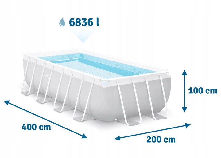 Бассейн каркасный Intex Prism Frame Pool 26788 400х200х100 см фильтр-насос, лестница - изображение 4