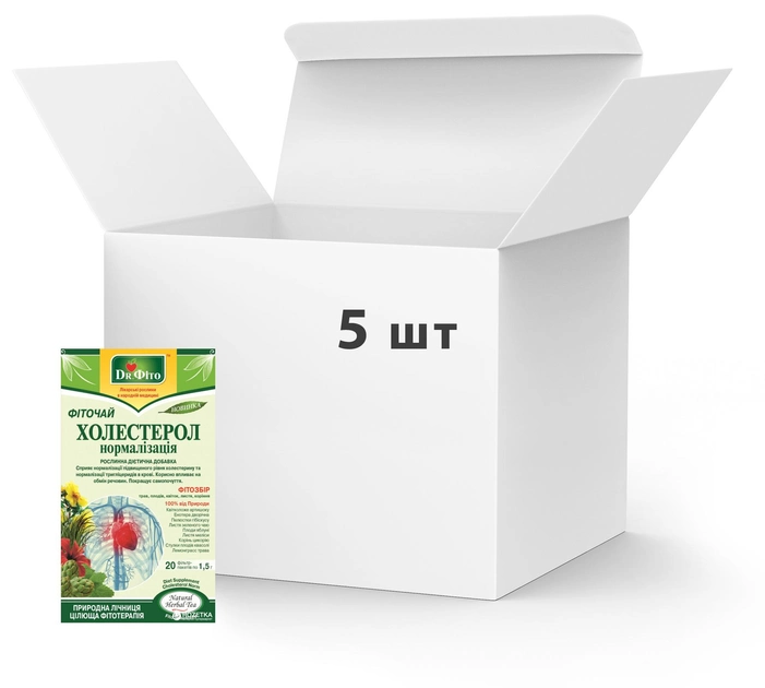 Упаковка Фиточай в пакетиках Доктор Фито Холестерол нормализация 20 х 5 шт (4820167091255) - изображение 2
