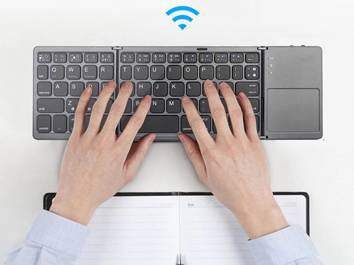 Мини клавиатура BauTech Bluetooth с тачпадом для IOS Android Windows портативная складная Черный (1009-020-00) - изображение 3