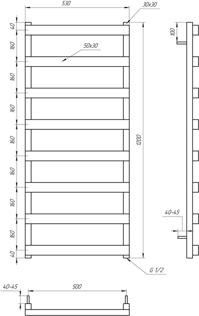Сушка для рушників Fancy Водяний 120x53x3 - Фото 4 Сушка для рушників Fancy Водяний 120x53x3 - зображення 4