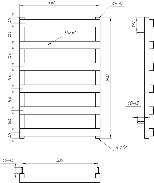 Сушка для рушників Fancy Водяний 120x53x3 - Фото 2 Сушка для рушників Fancy Водяний 120x53x3 - зображення 2