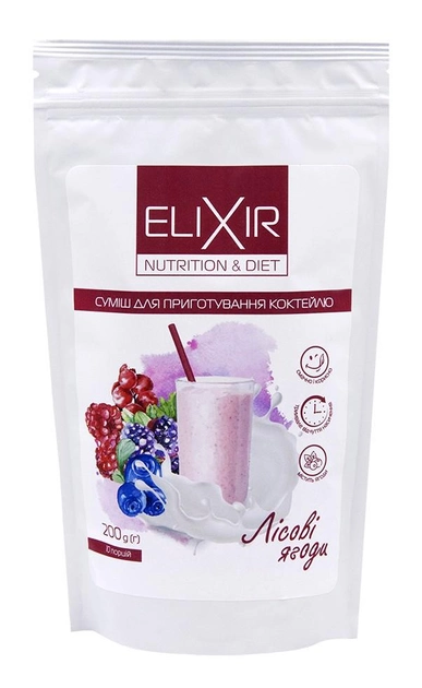 Коктейль для похудения Эликсир Nutrition&Diet с лесными ягодами 200 г - изображение 1