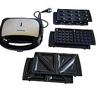 Мультимейкер 4-в-1 Rainberg RB-5408 2200W Black/Silver гриль сендвичница вафельница орешница - изображение 2