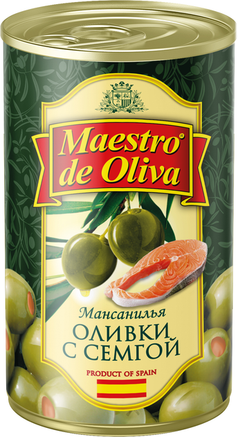 Оливки із сьомгою Maestro de Oliva 280 г (8436024299243) - зображення 1