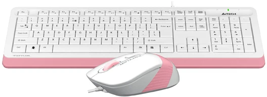 Комплект проводной A4Tech F1010 Pink/White (4711421947367) - изображение 2