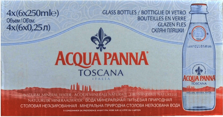Акція на Упаковка мінеральної негазованої води Acqua Panna 0.25 л х 24 пляшки від Rozetka