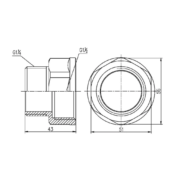 Перехід SD Forte 1" 1/2х1" 1/4 ВЗ SF3604032 - зображення 2