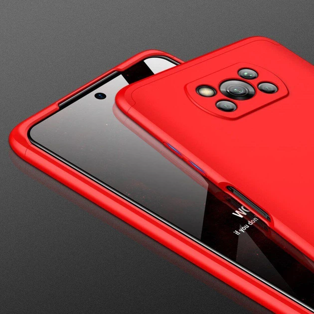Чохол GKK 360 для Xiaomi Poco X3 бампер протиударний Red - зображення 3