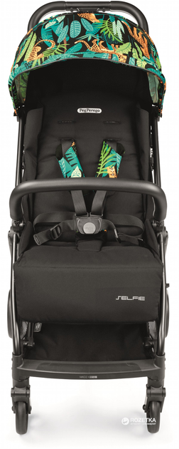 Прогулянкова компактна коляска Peg-Perego Selfie Jaguars Чорна з тропічним малюнком (IP22000000JL24RO01) - зображення 2
