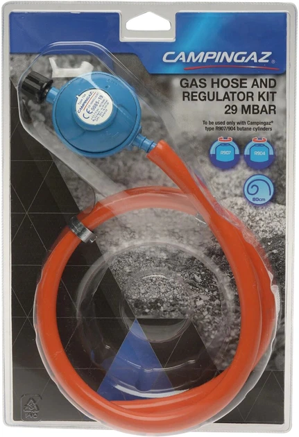 Редуктор Campingaz HOSE + REGULATOR SET 29 мБар 0.8 м (81355) - Фото 1 Редуктор Campingaz HOSE + REGULATOR SET 29 мБар 0.8 м (81355) - зображення 1