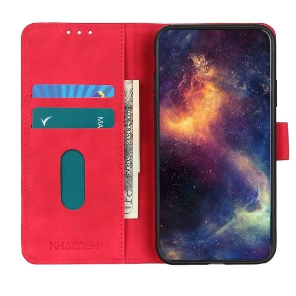 Чохол-книжка з застібкою KHAZNEH Retro Wallet для Xiaomi Redmi Note 10 Pro - Red - зображення 6
