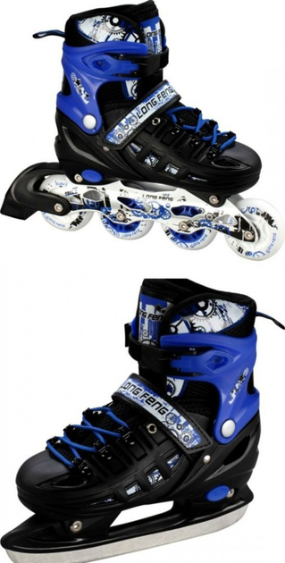 Ролики-коньки Scale Sport. Blue/Black (2в1), размер 29-33 