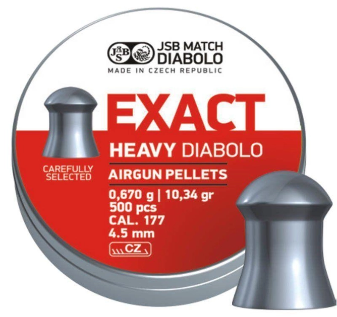 Кулі пневматичні JSB Diabolo Exact Heavy 0.67 гр 500 шт - зображення 1